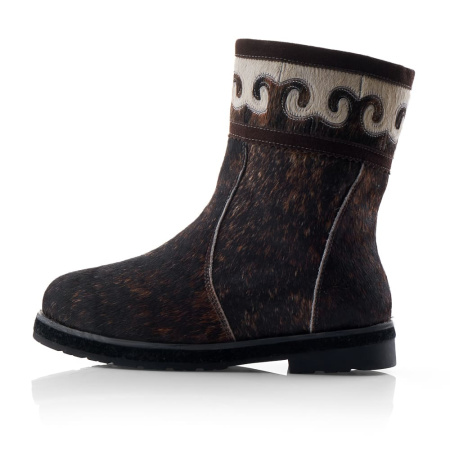 Мужские полусапоги из камуса лошади "Орнамент"